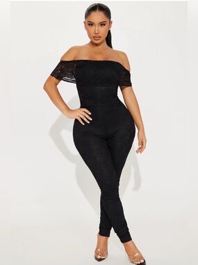 Fashion Nova Black Strapless Jumpsuit Sleek Design